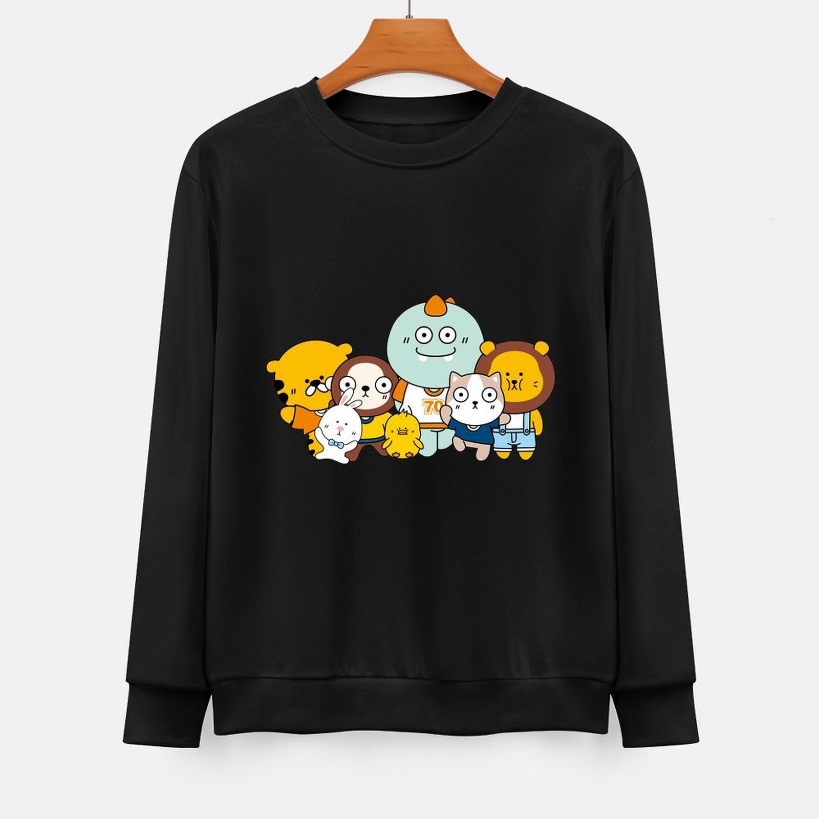 Front Patterned Long Sleeve TopHeavyweight Wrinkle-Free